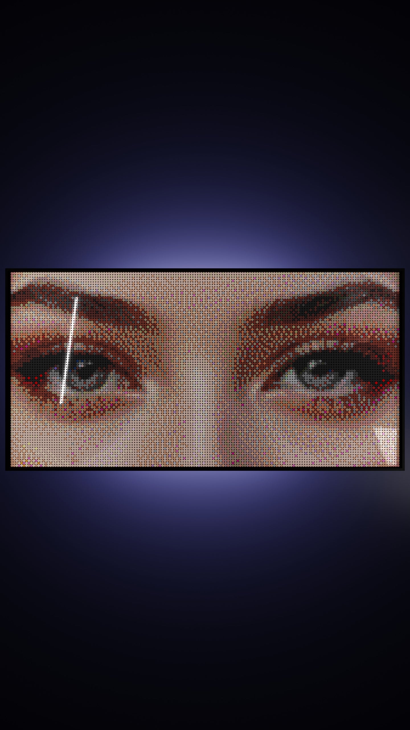 The Alluring Stare LEGO® Style mosaic pixel art design for display